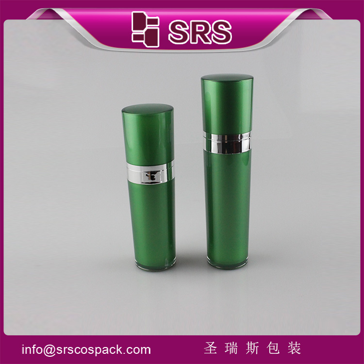 L021 acrylic green cylinder 50ml lotion packaging bottle 80ml